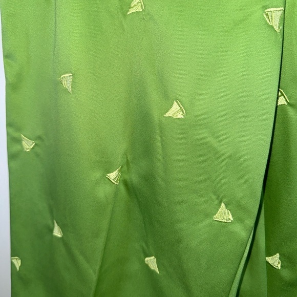 VINTAGE 100% Cotton Green Pants with Sail Pattern - Picture 4 of 6